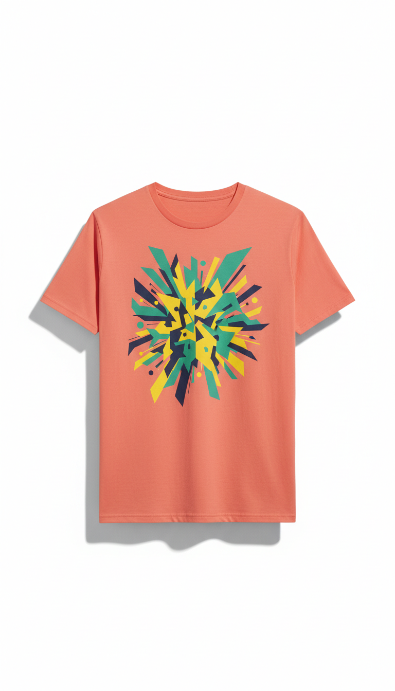 Coral Punch statement graphic shirt