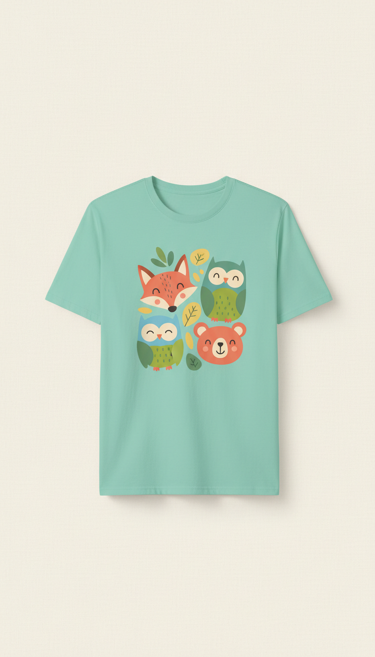 Mint Fresh Cotton Shirt with Playful Print
